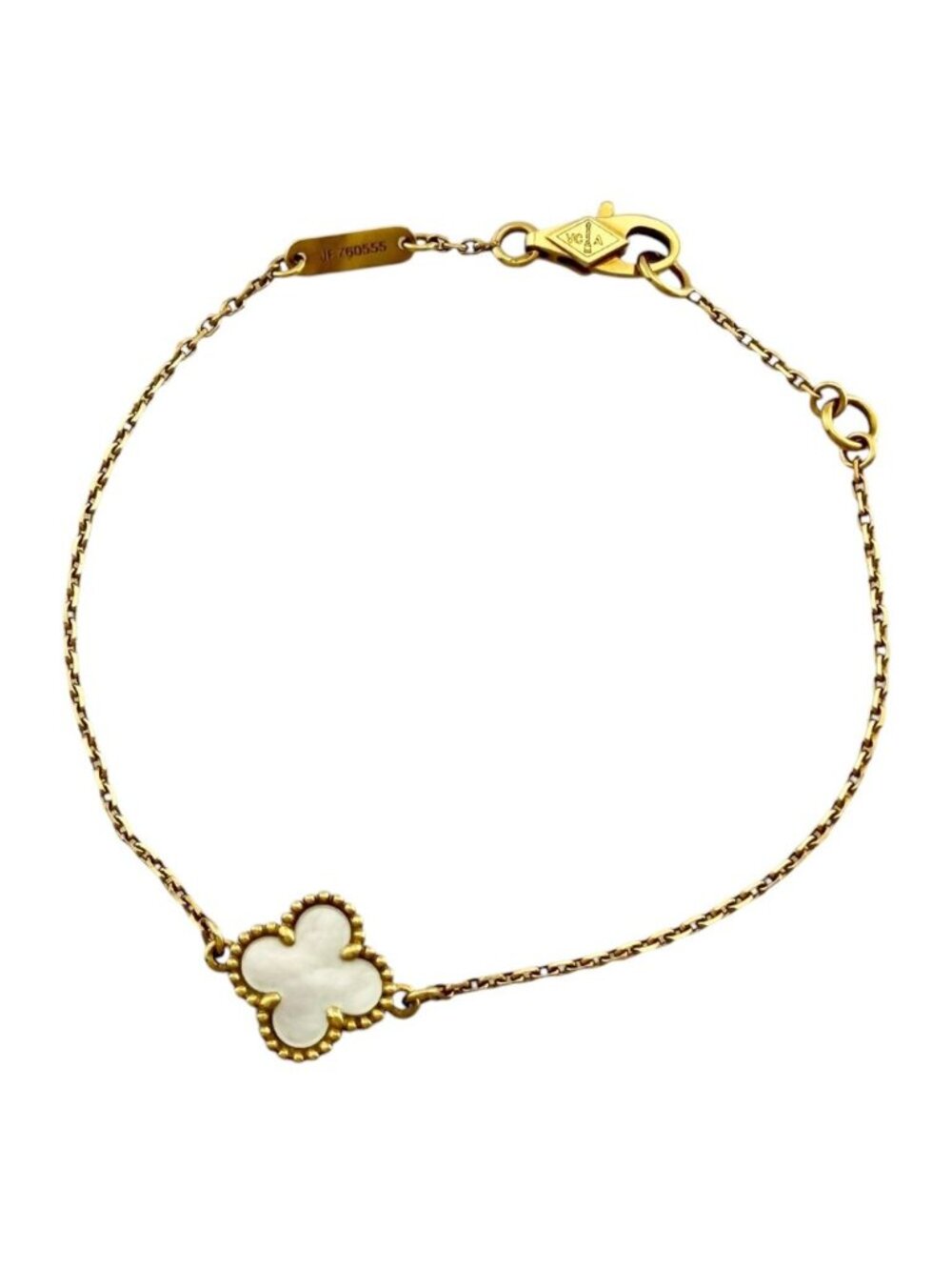 Van Cleef & Arpels Sweet Alhambra Bracelet 18k Yellow Gold Mother of Pearl